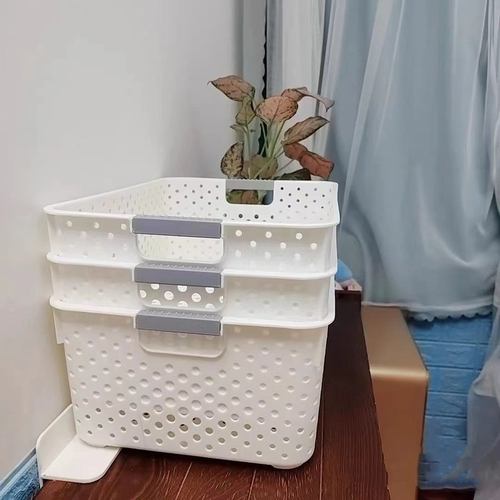 桌面镂空收纳盒家用零食玩具物日式厨房筐置宿舍收纳收纳塑料篮筐