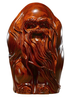 花梨木雕老寿星公摆件实木