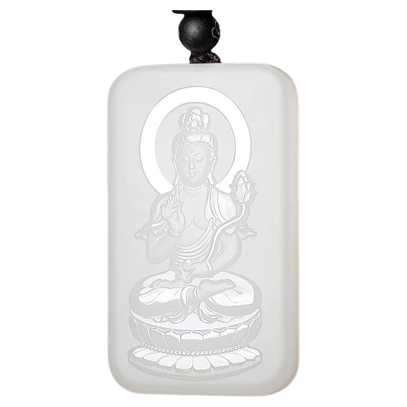 羊脂玉塔青玉生肖本命佛守护神