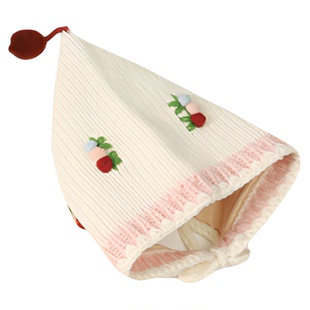 宝宝帽子春季新生儿红色新年帽婴儿过年套头帽男宝女宝百搭尖尖帽