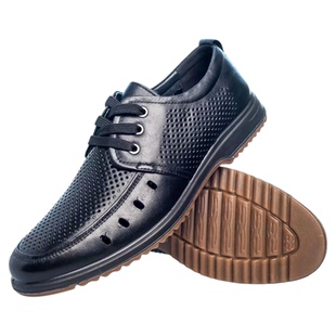 静电鞋男中石油真牛皮软底防滑耐油防臭油库石化油库劳保防静电鞋