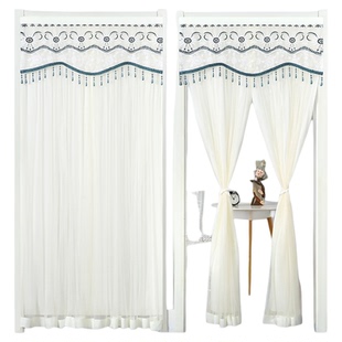 防蚊门帘2026新款高档卧室房间家用隔断帘免打孔挡风蕾丝全帘半帘