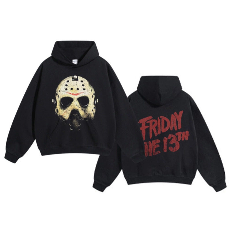 FRIDAY THE 13TH十三号星期五杰森Jason面具双面美式加绒连帽卫衣