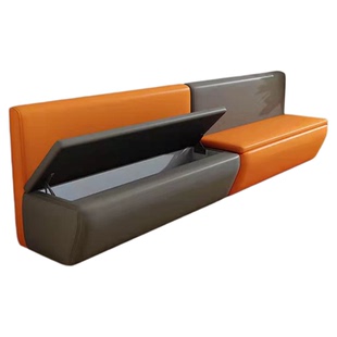 休闲简约创意储物长条凳美发店美容院培训机构休息接待区卡座沙发