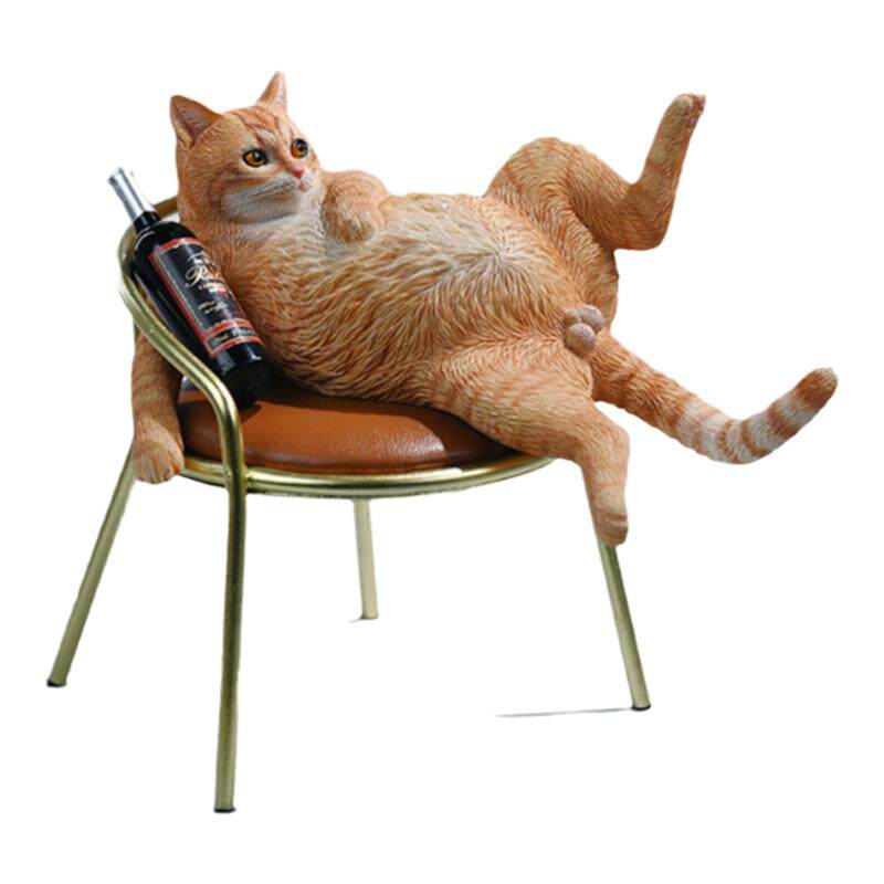 喝酒小懒猫躺平猫咪橘猫周边模型