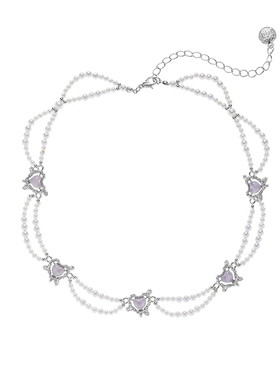 LIMERENCE紫色爱心项链女