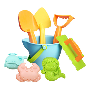 沙滩玩具挖沙子工具儿童宝宝海边城堡沙模加厚大铲子和桶玩土套装