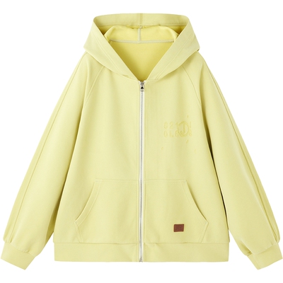 有兰休闲宽松运动连帽外套