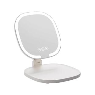 新款LED可折叠化妆镜带灯智能调节充电网红补光镜宿舍便携美妆镜