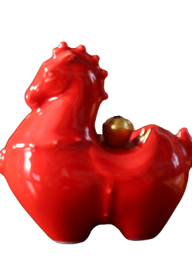 陶瓷家居唐马线香插香炉客厅摆件