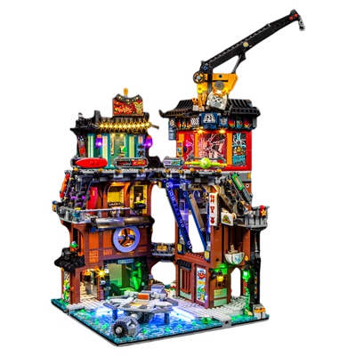 YEABRICKS LED灯饰适用乐高71837幻影忍者城市工坊积木灯光组配件