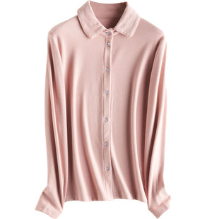 双面磨毛衬衫女士德绒秋冬季衬衣加绒加厚开衫高级感羊绒保暖外套