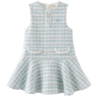 戴维贝拉儿童小香风背心裙女童2026新款学院风连衣裙中大童春装女