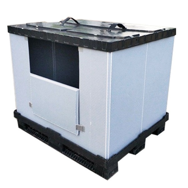 pp围板箱吹塑天地盖川字脚汽车物流折叠周转箱塑料蜂窝板围板箱