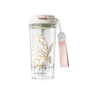 GERM水杯女新款2025高颜值吸管杯女生随行杯喝水杯子塑料夏天便携