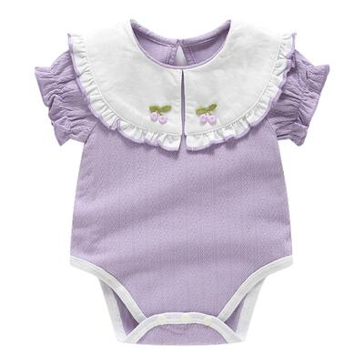 婴儿衣服夏季公主包屁衣韩系小月龄女宝宝满月百天短袖连体衣哈衣