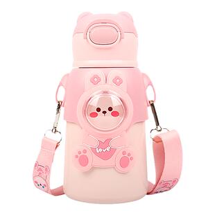 女生保温杯超萌2025新款儿童保温水杯高颜值女学生可斜跨杯子可爱
