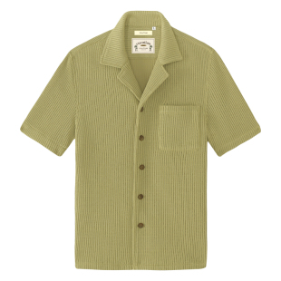 【可机洗易打理】CULTUM古巴领衬衫意式休闲波浪肌理男女同款短袖