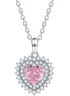 周六福S925银爱心项链女O字链百搭送女友本命年礼物