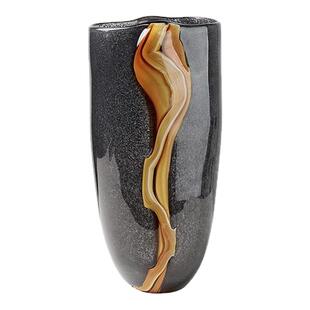 轻奢高级感艺术玻璃花瓶花艺套装果盘样板间售楼处酒店玄关装饰品