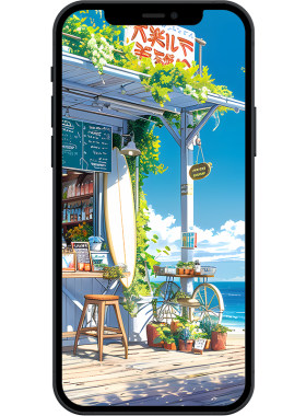 海边日系清新小店8K超清壁纸iphone苹果安卓手机电脑ipad平板壁纸