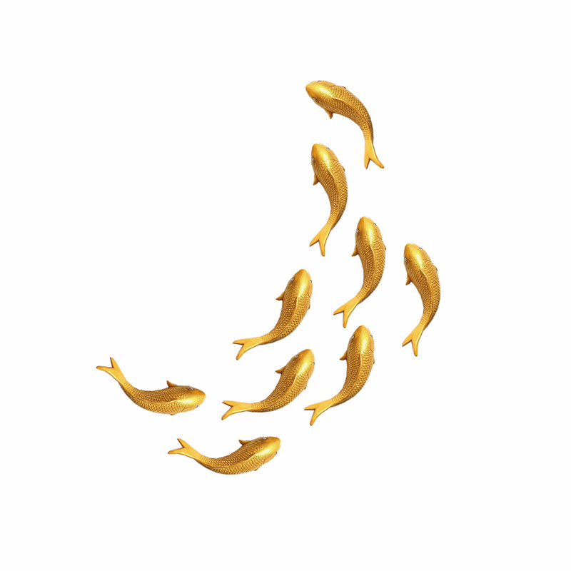现代简约黑白锦鲤3D立体壁饰