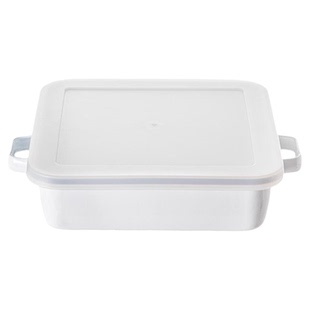 霜山珐琅烤盘双耳焗饭盘烤箱直火用搪瓷带盖方形烘焙模具不粘烤盘