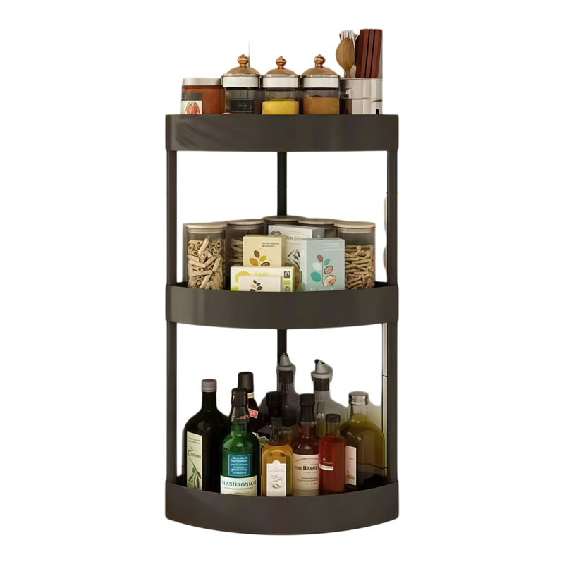 厨房台面转角置物架家用免打孔半圆墙角三角架调料瓶罐收纳储物架