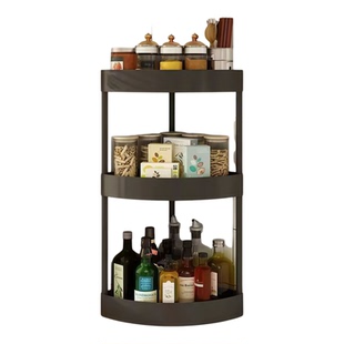 厨房台面转角置物架家用免打孔半圆墙角三角架调料瓶罐收纳储物架