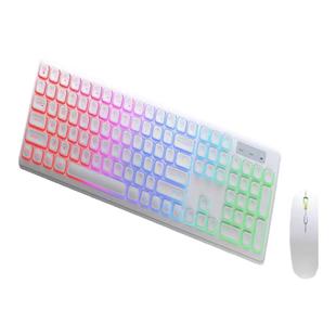 笔记本台式电脑商务办公静音充电发光键盘鼠标组合无线键鼠套装