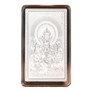 999足银生肖本命佛金属手机贴纸纯银守护神佛卡唐卡佛像护身符