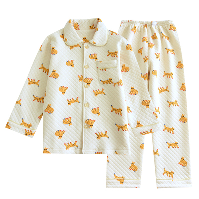 米筱米男童秋纯棉冬空气棉睡衣套