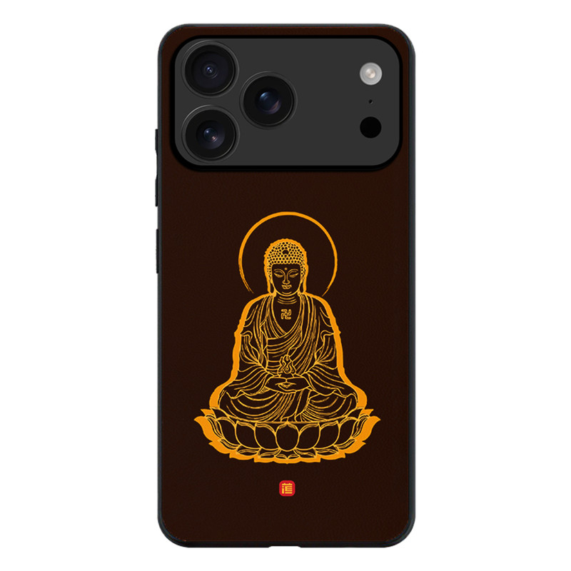 十二生肖本命佛手机壳电镀灰黑色皮质保护套新年好运苹果OPPO华为vivo荣耀适用外壳