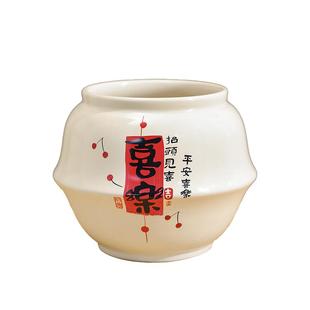 中式简约陶瓷花盆喜庆精致轻奢手绘家居蝴蝶兰花绿植小盆栽通用盆