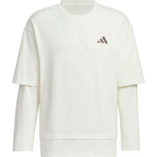 Adidas/阿迪达斯官方正品当季新款男士假两件宽松宽松T恤JM3409