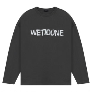 WE11DONE26春季新品男女同款趣味手绘logo长袖T恤休闲日常