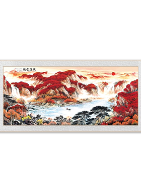 鸿运当头山水国画卷轴画客厅挂画