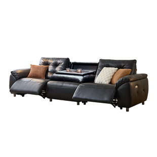 XH天禧派云朵沙发双电动功能真皮沙发零靠墙头层牛皮意式简约7080