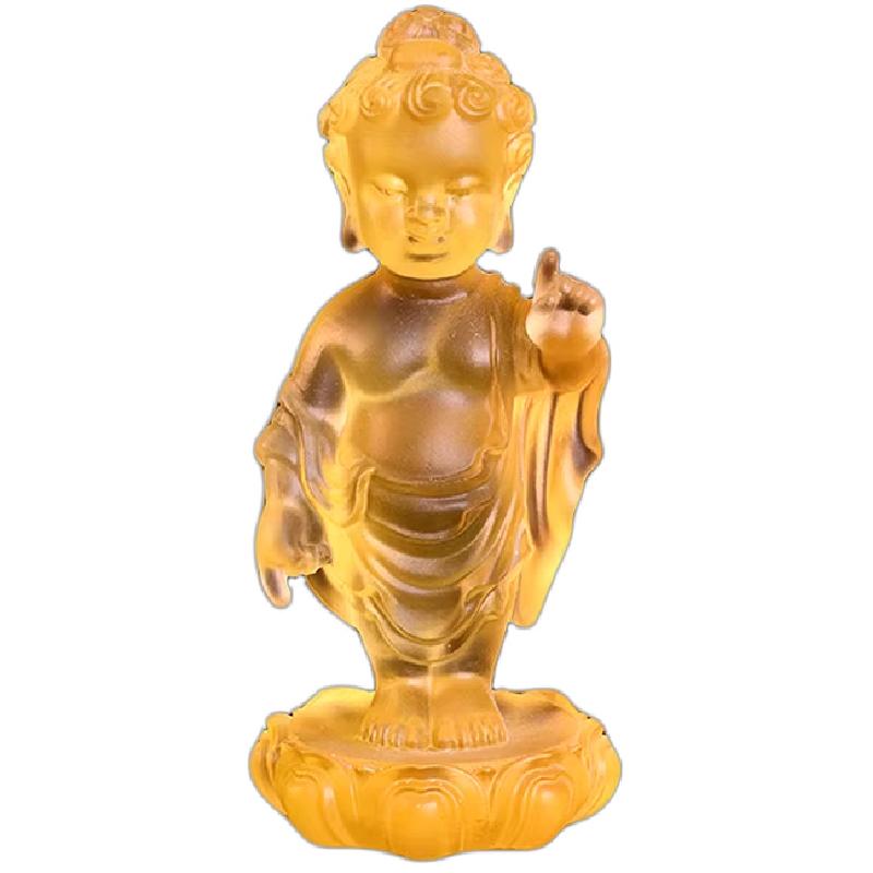 古法琉璃太子佛摆件琉璃小佛