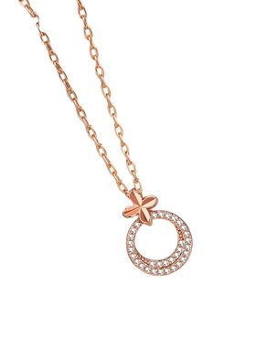 阿吉豆项链女幸运之环四叶草吊坠