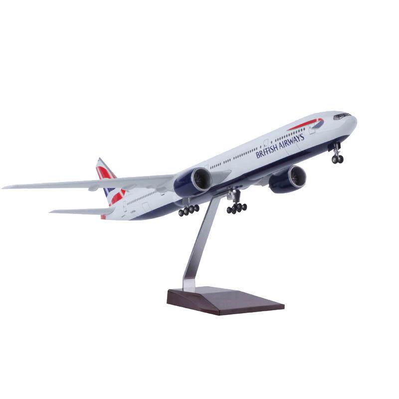 47cm带灯仿真英航英国航空777客机飞机模型拼装礼物摆件航模收藏