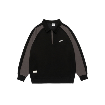 半拉链翻领卫衣宽松上衣外套