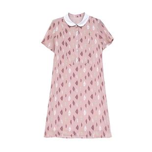 大码女装 夏天衣服a字裙子2025新款今年流行爆款娃娃领雪纺连衣裙