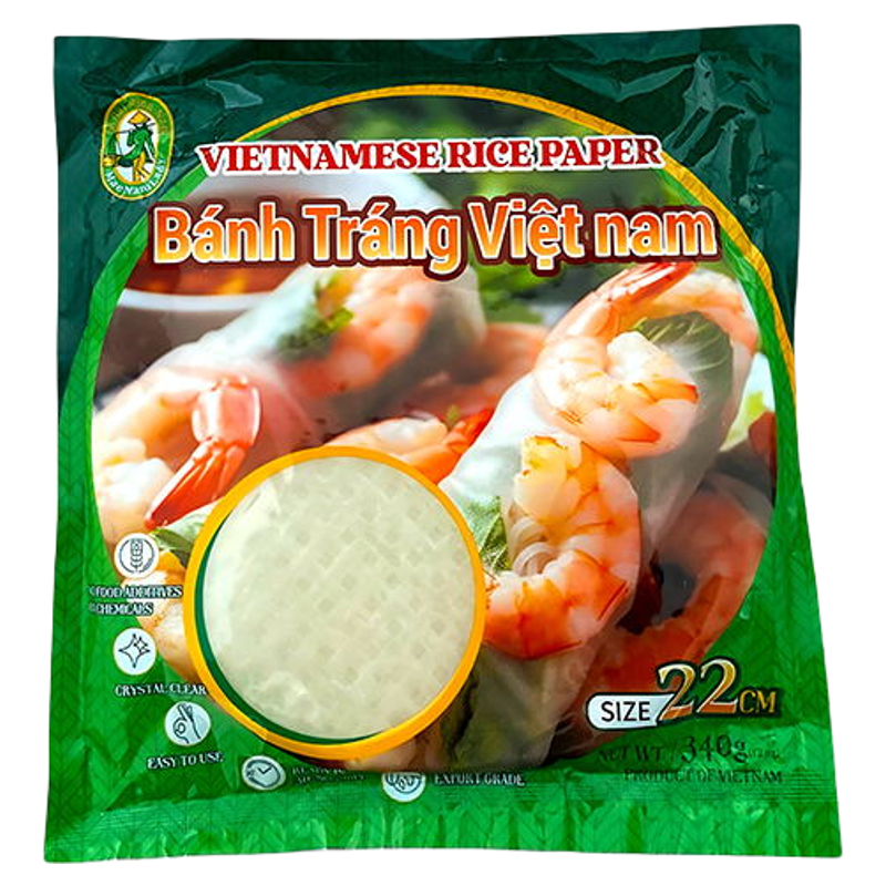 进口越湄娘越南春卷皮(22cm）340g薄饼皮米纸蘸料透明水晶春卷皮