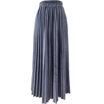 高级感丝绒百褶半身裙