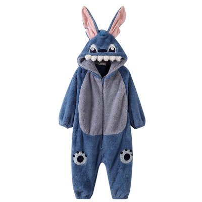 儿童加厚珊瑚绒连体睡衣男童冬季