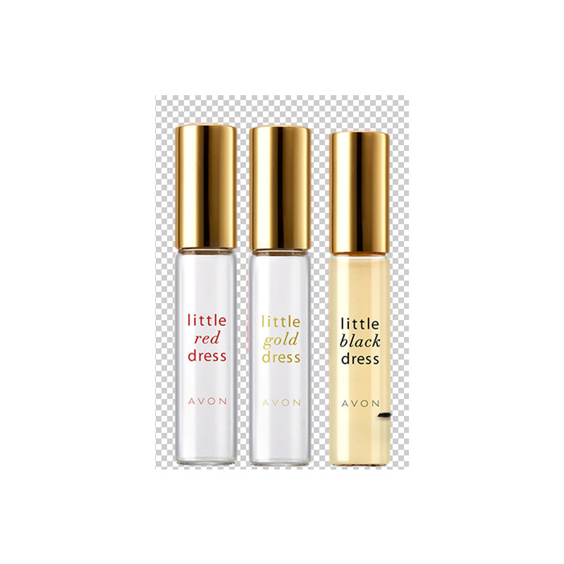 雅芳走珠香水女士香水9ml 走珠三支组合 小黑裙+小金裙+红裙金裙