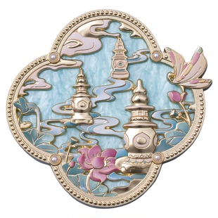 杭州西湖三潭印月文创冰箱贴金属醋酸磁贴创意纪念品简约高颜值