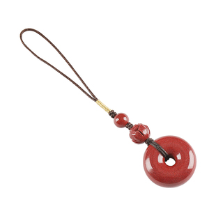 马年本命年朱砂平安扣生肖手机链挂件男女礼物护身符紫金砂小吊坠