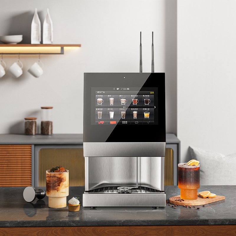 商用全自动咖啡机自助无人售卖咖啡机多语言多菜单自助售卖咖啡机